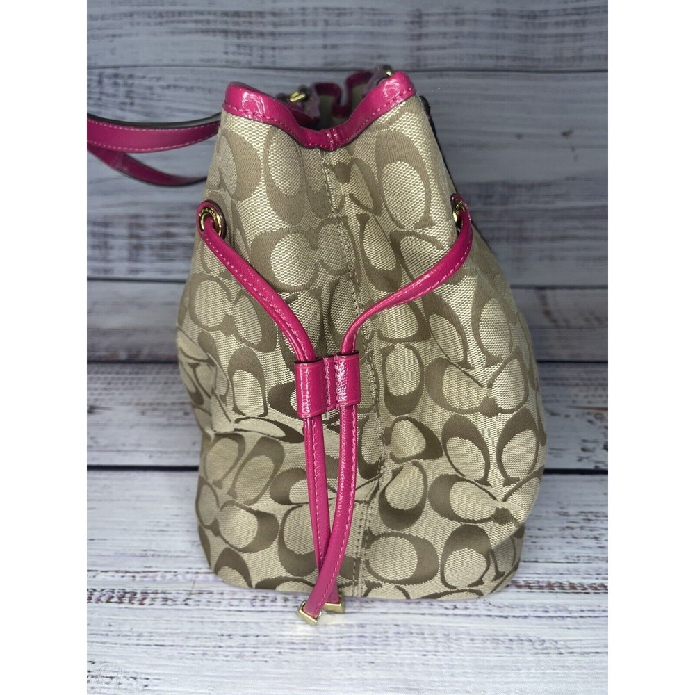 Coach F28501 Signature Stripe Drawstring Carryall… - image 5